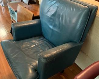 #53	Green Leather Executive Chair w/arms  (as is)	 $25.00 