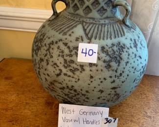 #307	West German Vase/Hanldes - 150x23 - 9.5"	 $40.00 