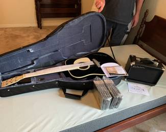 #79	Esteban Electric Accoustical Guitar in Vase w/amp and 10 instructional CDs - new and unused	 $200.00 