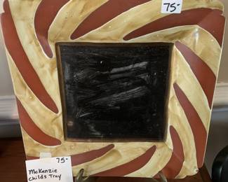 #253	1983 McKenzie Childs Tray  on Stand - 12 square (has one small chip on corner)	 $75.00 