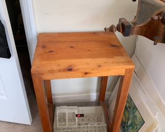 #130	Pine wood End Table - 17x14x24	 $20.00 