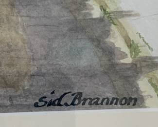 #121	Sid Brannon water color of alley way with buildings 15x19	 $75.00 