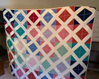 #161	Wool Squares on Point - no batting - Hand-tied - 72x82	 $75.00 
