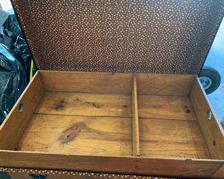 #200	vintage wood trunk with tray 30x18x21	 $125.00 
