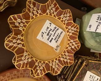 #304	MacKenzie Childs Peanuts Rose Petal Salad Plates - 9" Set of 7	 $210.00 