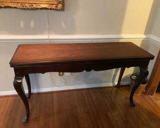 #35	Wood Game Table (can be extension dining table) pulls out and has button inside for storing - 20-40x60x31	 $200.00 