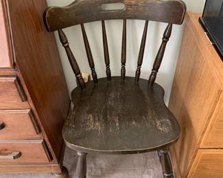#127	Wood Spindle Back odd dining Chair (as is finish)	 $20.00 