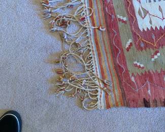 #163	Dhurrie Vegetable Dyed Rug w/fringe - 48x63	 $75.00 