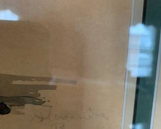 #351	Watercolor by French Artist of Mozart Framed and Matted - 16x21	 $100.00 