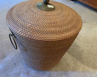 #168	Large Seagrass Basket w/Brass Handles and Top - 16" Tall	 $100.00 