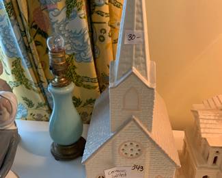 #343	Ceramic Lighted Church - 17" Tall	 $30.00 