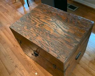 #56	Homemade plywood Box w/flip-up top w/inside storage w/side handles - 24x18x19	 $50.00 