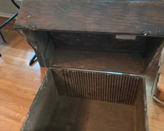 #56	Homemade plywood Box w/flip-up top w/inside storage w/side handles - 24x18x19	 $50.00 