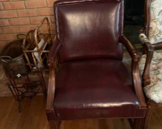 #48	Brown Faux Leather Chair w/nailhead Trim	 $75.00 