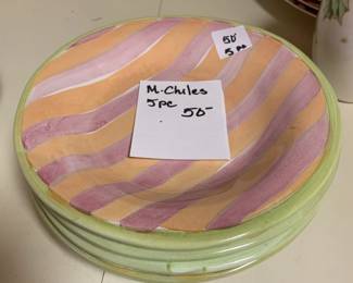 #276	1983 - Set of 5  McKenzie childs Salad/Soup Bowls	 $50.00 