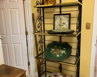 #64	Metal/Brass/Black 4 shelf Bakers Rack - 28x 15x 79	 $75.00 