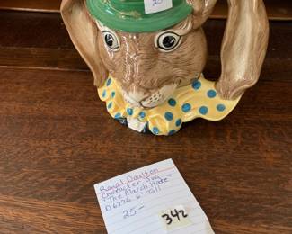 #342	Royal Daulton " Character Jug The March Hare" D6776n 6" Tall	 $25.00 