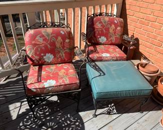 #250	Pair of Metalcraft  Side Chairs and 1 ottoman	 $300.00 