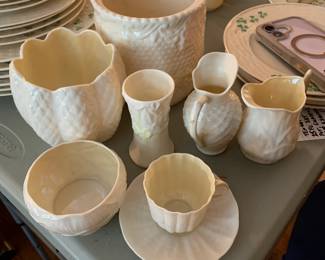#332	Misc. Belleek Bisque Pieces - Green Labels - no Shamrock - 8 pieces	 $75.00 