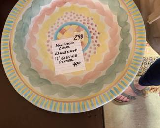 #298	MacKenzie Childs Keukenhog 12" Serving Platter	 $45.00 