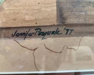 #120	Jennifer Pasquak 1977 water color of window 21x19	 $75.00 