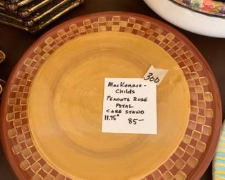 #300	MacKenzie childs Peanuts Rose Petal Cake Stand - 11.75"	 $85.00 