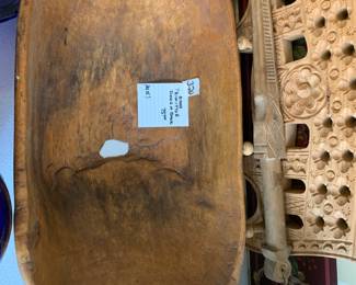 #320	Handmade Dough Bowl (as is working hole on bottom) - 20x12x4	 $75.00 