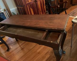 #35	Wood Game Table (can be extension dining table) pulls out and has button inside for storing - 20-40x60x31	 $200.00 