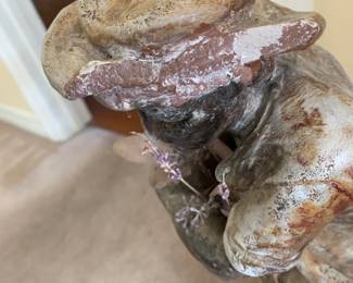 #119	stone statue of man as is hat 24 tall	 $25.00 