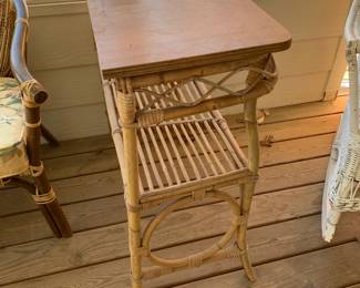 #243	Bamboo Sofa Table  w/wood Top - 33x13x	 $20.00 