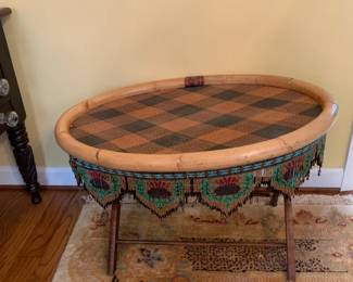 #24	Wood Tray on Tray Table/luggage Stand (as is  missing 2 straps on Luggage Rack)	 $30.00 