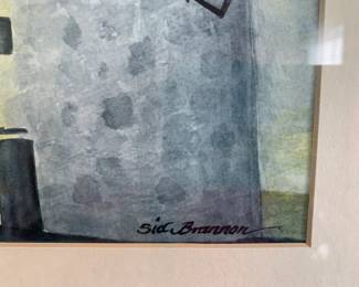 #138	Original Watercolor by Sid Brannon of windmill - 22x18	 $75.00 