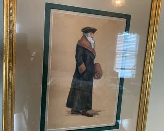 #351	Watercolor by French Artist of Mozart Framed and Matted - 16x21	 $100.00 