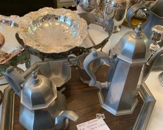 #315	1970s Gorham 5 pc Octette Pewter Tea & Coffee Serving Set	 $50.00 