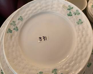 #331	Set of 6 Dinner plates 4 Salad and 5 Break Plates - Brown Marked Basketweave Set - 15 pc	 $125.00 