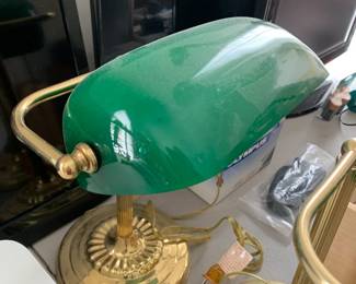 #140	Brass & green Bankers Lamp - 12" Tall	 $30.00  #141	Brass & green Bankers Lamp - 12" Tall	 $30.00 
