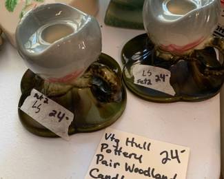 #260	Set of 2 Hull Vintage Pottery Woodland Candlesticks	 $24.00  