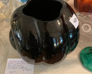 #292	Fostoria Nautilus Ebony Art Deco Vase Designed by George Sakier = 6" tall	 $40.00 