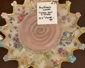 #299	Mackenzie Childs Floral Sun & Stars 10.5" Plate	 $40.00 