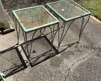#229	metal (2) end tables 12x12x17	 $20.00 
