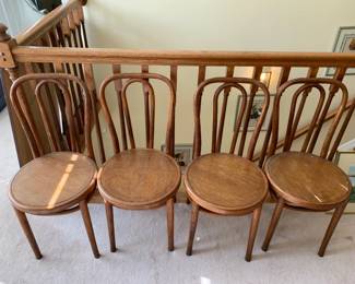 #123	Set of 4 Wood Ice Cream Parlor Chairs	 $80.00 