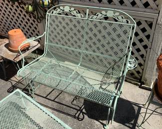 #226	metal  loveseat glider 45 wide	 $75.00 