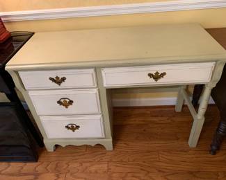 #22	Green Painted knee-hole Desk w/4 drawers - 43x18x30	 $75.00 