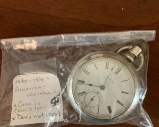 #254	1888 - 1889 Americanwalthan "Case is coin silver" Does not work	 $50.00 