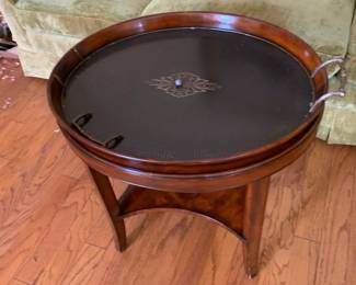 #3	Wood Tray Table w/lift-off top (one Brass handle broke off) - 25x22x24	 $100.00 