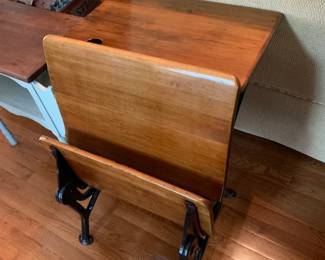 #54	Wood School Desk w/Bench and Desk	 $75.00 