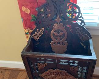 #14	Wood w/gold Design magazine stand - 18x7x27	 $45.00 