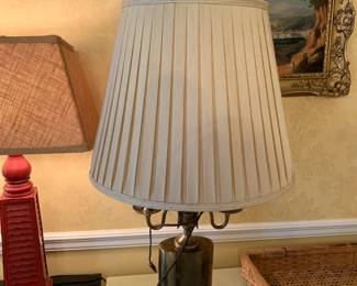 #21	Brass Decorative Lamp w/shade - 36" Tall - Super Heavy w/4 lights	 $125.00 