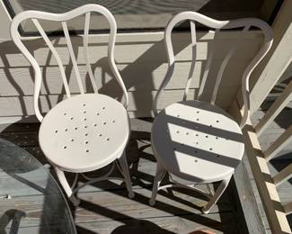 #248	Pair of White Metal  Chairs 	 $60.00 