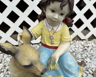 Girl and fawn 